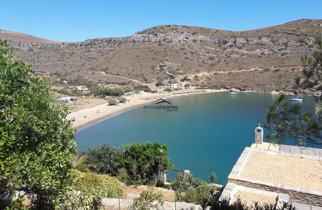 Stone built waterfront villa with direct access to the sandy beach of Spathi,