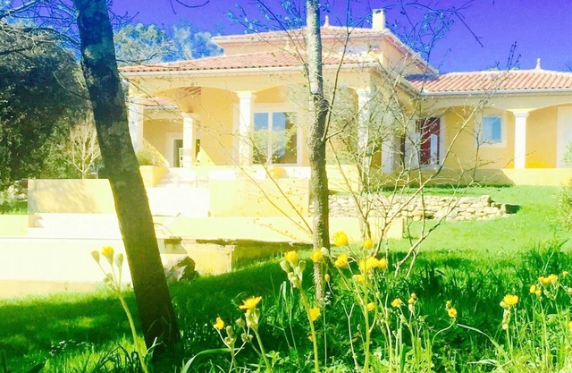 Stunning Mediterranean Villa with Waterfall Swimming pool a large garden.