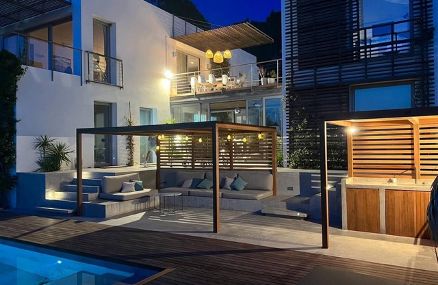Stylish modern villa with spectacular sea and sunset views