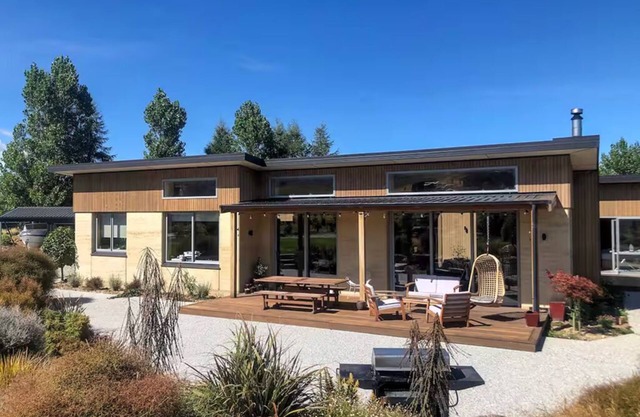 Stylish Rammed Earth Lake Hawea House on Large Section