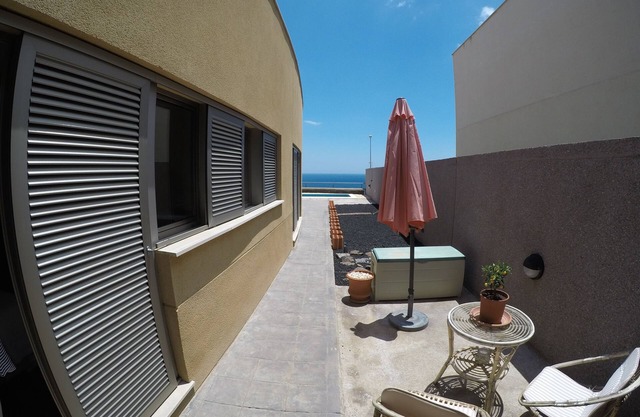 Suite with terrace overlooking the sea and pool for a fee.