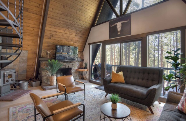 The Ascent A-Frame Cabin | Wooded, Trails, Near Lakes, Deck, Hammock