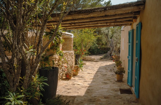 Typical house pagesa de Formentera with large porch and garden