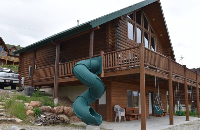 Unbeatable view; hot tub; theater; 9’ spiral slide; arcade games; coupons&treats
