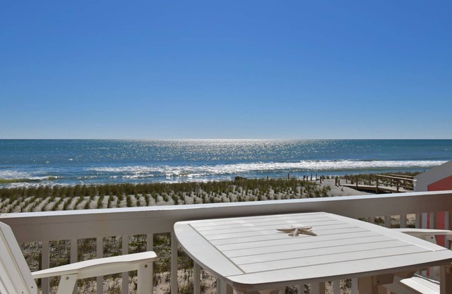 Updated Oceanfront condo with covered deck, indoor and outdoor pools.