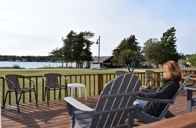 View of the the bay is worth the stay. Beaver Island Harbor View Cottage