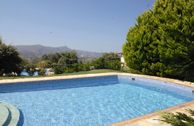 Villa Kalithea, stunning views of vineyards & mountains with the sea at distance