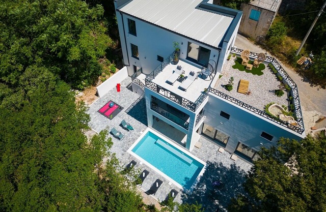 Villa with a pool and spa