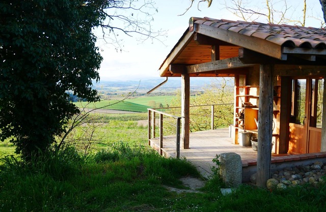 Wake up to stunning views of the Pyrenees from our cosy glamping forge.