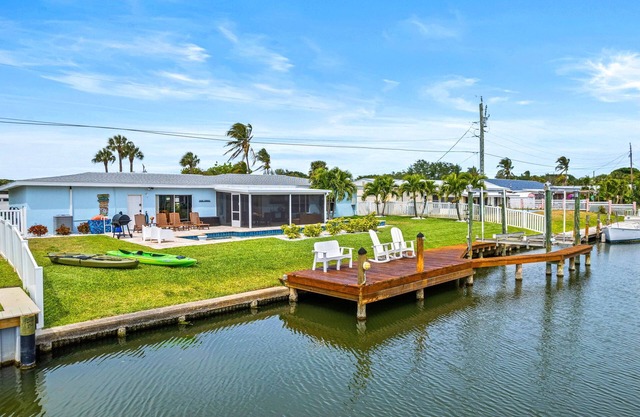 Waterfront Home with Dock | Heated Pool | 4.5 Blocks to Beach & Downtown