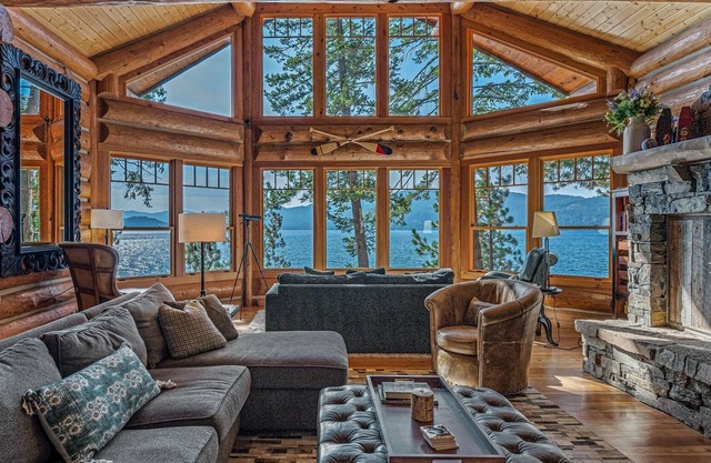 Waterfront Luxe Log Home | 6 Bed, 4 Bath