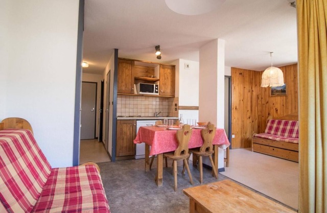 Wifi, 100m from resort center, 1st floor, view mountain, balcony, parking, tv, ski locker, 35m²