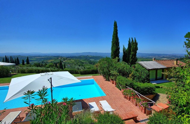 Wonderful private villa with WIFI, pool, A/C, TV, balcony, panoramic view, close to Greve In Chianti