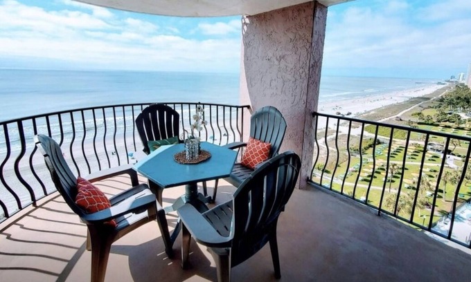 Myrtle Beach Condo | #1 Stunning Oceanfront End Unit at the Palms, 3BR, huge balconies!