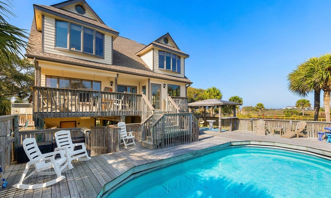 Folly Beach House | 1511 Forrest Ave - Sea Caught The Katy - Private Pool- Ocean Views-Best Surf at Washout