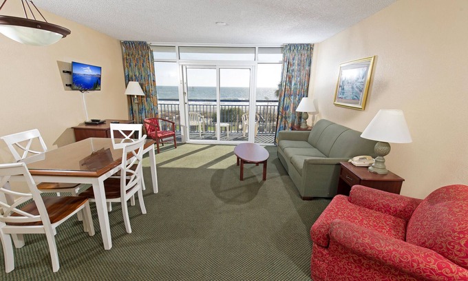 Myrtle Beach Condo | 1BR/1BA Oceanfront condo w/Kitchen & Balcony in Center of MB, #154