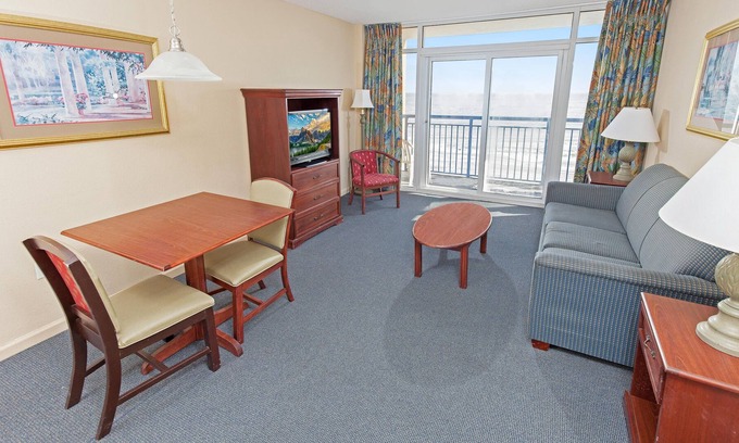 Myrtle Beach Condo | 1BR/1BA Oceanfront condo w/Kitchen & Balcony in Center of MB, #455