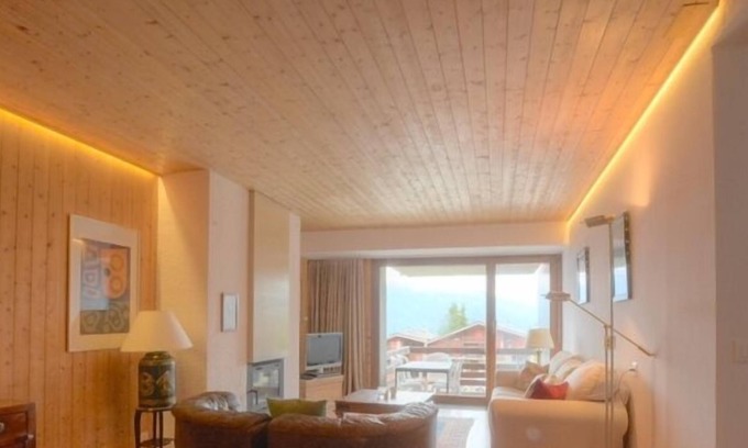 Anzere Apartment | 3-room apartment (max 6 people), renovated, with 2 bedrooms, near the gondola with a view of the Val