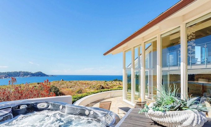 Carmel Meadows House | 3911 Point Lobos View - Hot Tub with an Ocean View