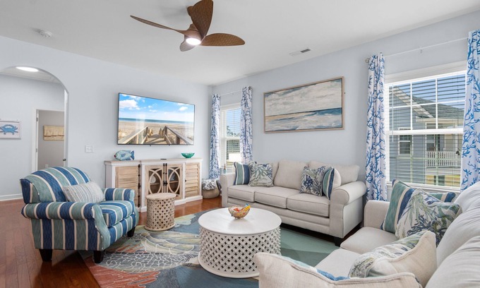 North Myrtle Beach House | 4 BR Coastal Escape- Sleeps 12- Beautiful Design