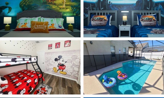 Tuscan Ridge House | 4 BR Entire Home near Disney with Pool.Themed Rooms.Star War.Mickey & Lion King