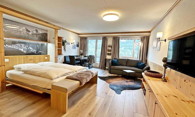 Champfer Apartment | 42m2 Alpenschick mit Balkon, Ausblick, Pool - E405