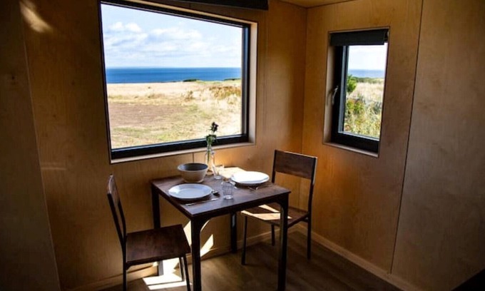 St. Andrews Cabin | 5 rustic cabins, sea views from rewilded farm