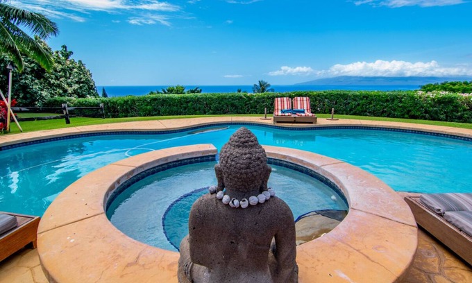 Historic Lahaina Front Street House | 5BR Oceanview Estate | Private Pool + Detached Cottage