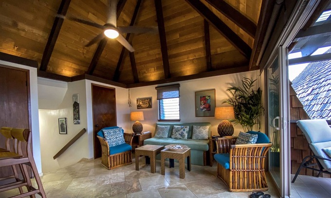 Punaluu Condo | #70 Pog`s Place at Black Sand Beach Punalu`u with Ocean views and Travertine floors.