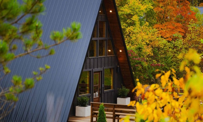 McArthur Apartment | A-Frame in the Woods + Hot Tub | Kid`s Fort | Private Trails