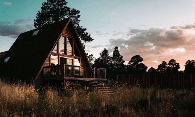 Flagstaff Cabin | A-Frame Mountain View Cabin with loft on 1.5 acres in Coconino National Forest
