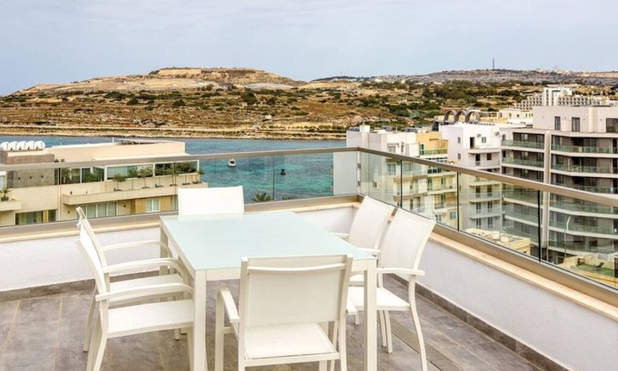 Qawra Apartment | A stylish 2BR penthouse just off the promenade
