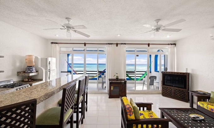 Akumal Condo | Absolute Beachfront - 3 Bedroom Condominium at Del Sol
