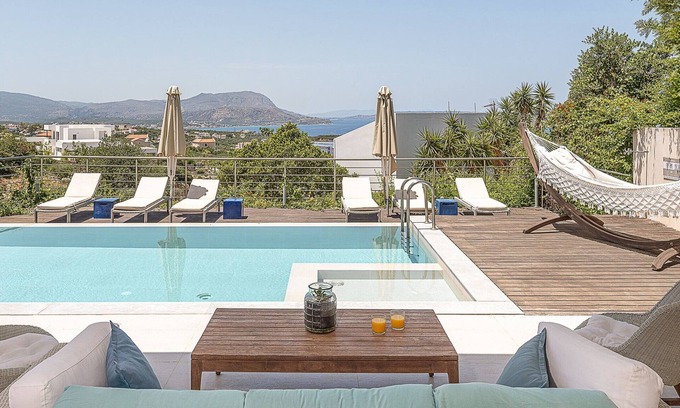 Kokkinon Khorion Villa | Adeste Villa Aori - Seaview, private pool, hot tub