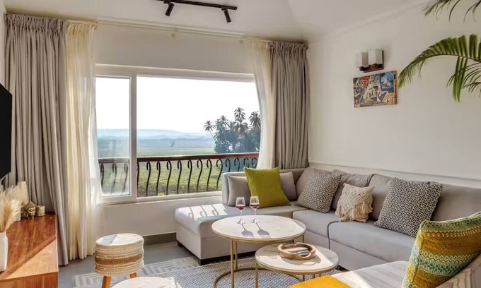 Pilerne Apartment | Aesthetic 2BHK near Candolim AC comfort & stunning views few minutes from beach