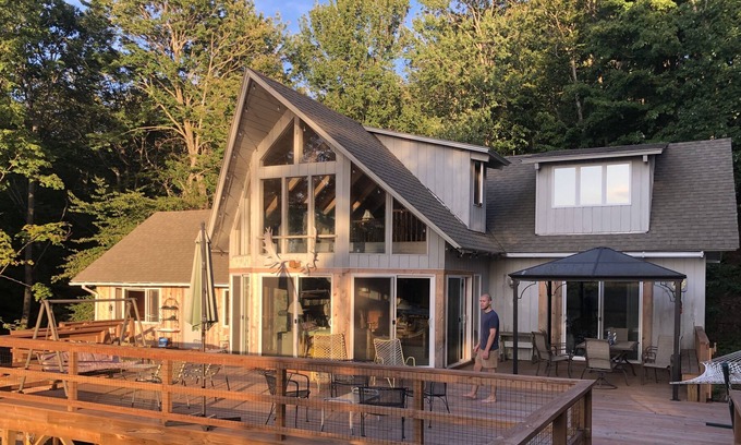 Frankfort House | Amazing Home with 300 ft of Lake Michigan beach, surrounded by 4 acres of woods