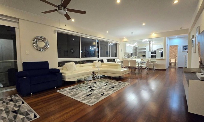 Santa Cruz Condo | Amazing Miraflores Penthouse! Private Rooftop Hot Tub and Gameroom with WiFi, AC