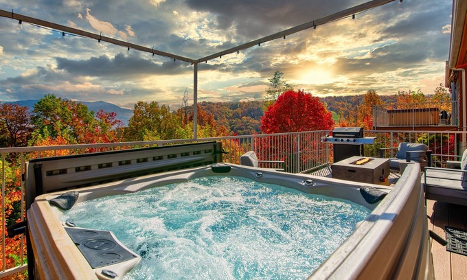 Chalet Village Ski Chalet | "Amazing Mt.Leconte views/Firepit/Hot Tub"