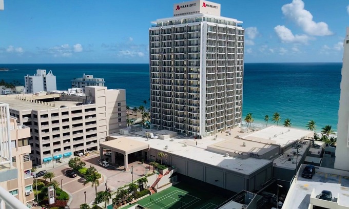 San Juan Apartment | Amazing Ocean View Studio (King Bed/WIFI) in prime Condado