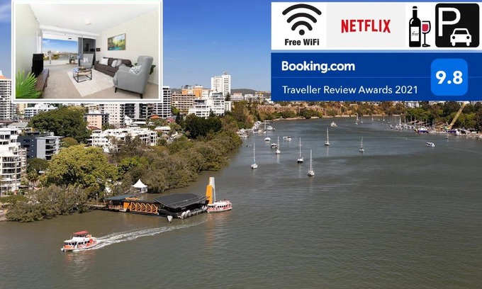 Brisbane Central Business District Apartment | Amazing River View - 3 Bedroom Apartment - Brisbane CBD - Netflix - Fast Wifi - Carpark