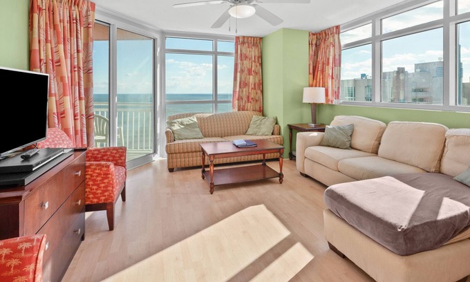 Cherry Grove Beach Condo | Amazing Views & Amenities at Ritzy Oceanfront Family Condo Resort, Restaurants-North Myrtle Beach