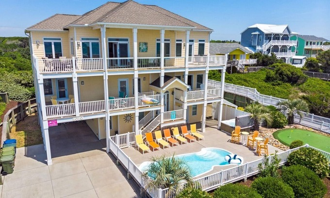 Emerald Isle House | Amenities GALORE! Private pool, hot tub, elevator and more