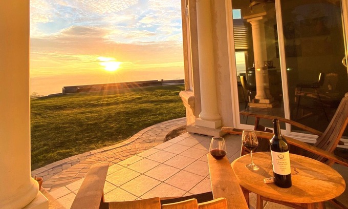 San Martin House | An elegant B&B with a pool & hot tub located above Moose Mountain Vineyards