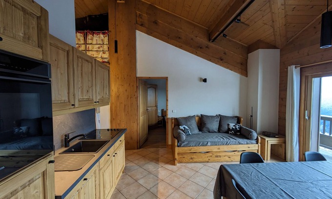 Bisanne 1500 Apartment | Apartment, Bisanne - Les Saisies, at the foot of the slopes, swimming pool, panoramic view