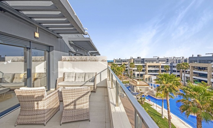 Orihuela Costa Apartment | Apartment 'Flamenca Village' with Shared Pool, Wi-Fi and Air Conditioning