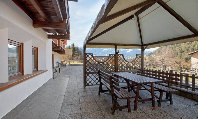 Tesero Apartment | Apartment "Foresto Superior" with Mountain View, Pool, Sauna & Garden