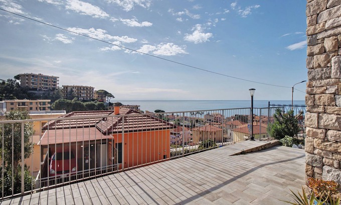 Santo Stefano al Mare Apartment | Apartment 'Agatina' with Sea View, Private Terrace and Air Conditioning