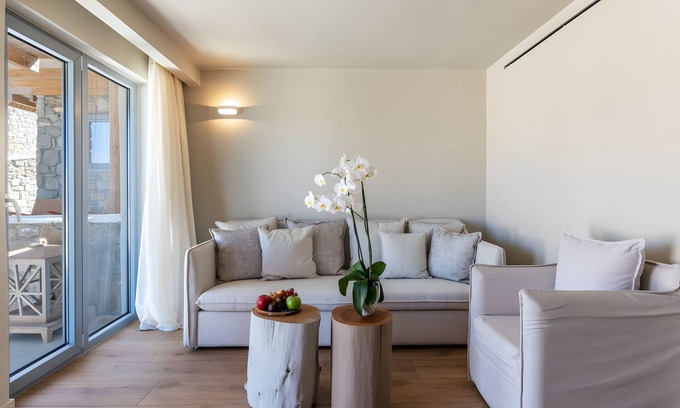 Agios Stefanos House | Apartment 'Suite Sea View' with Sea View, Wi-Fi and Air Conditioning