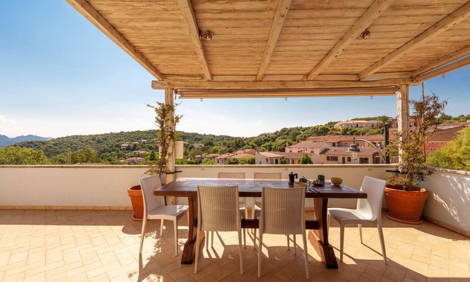San Pantaleo Apartment | Apartment 'Sunset San Pantaleo' with Private Terrace, Wi-Fi and Air Conditioning