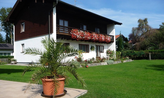 Chieming Apartment | Apartment "Wennesz 1" at Lake Chiemsee with South-Facing Balcony, Mountain View & Wi-Fi